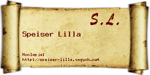 Speiser Lilla névjegykártya